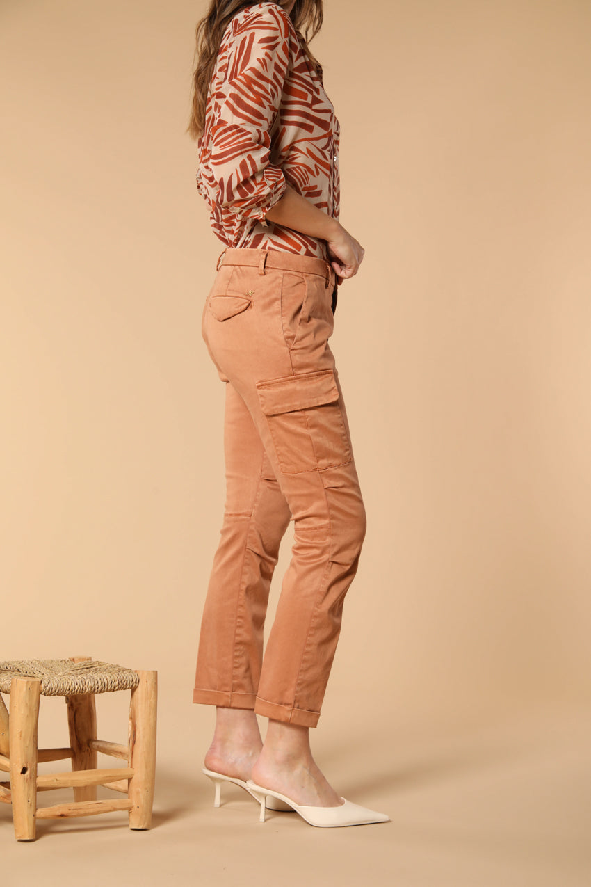 Chile City pantalone cargo donna in gabardine curvy fit