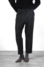 New York O Shape pantalon chino femme en jersey flanelle carrot fit