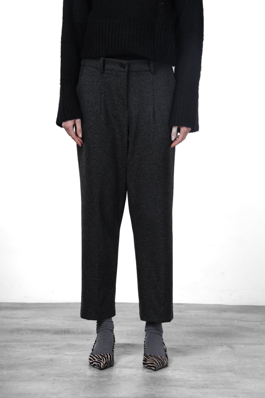 New York O Shape pantalon chino femme en jersey flanelle carrot fit