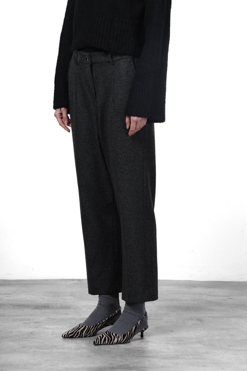 New York O Shape pantalon chino femme en jersey flanelle carrot fit