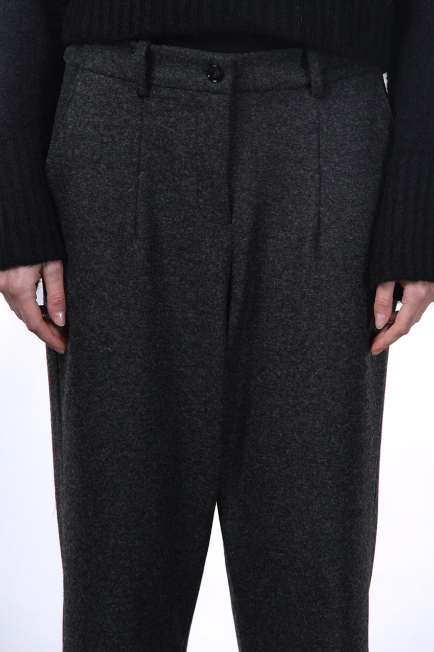 New York O Shape pantalon chino femme en jersey flanelle carrot fit
