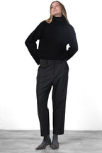 New York O Shape pantalon chino femme en jersey flanelle carrot fit