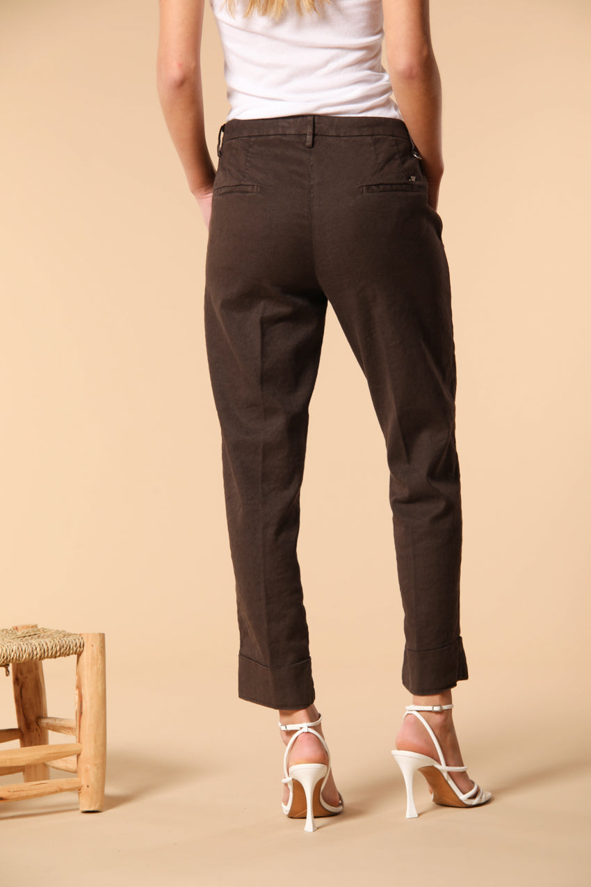 New York Carrot pantalón chino mujer en sarga de lino y algodón carrot fit