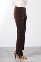 New York Carrot pantalone chino donna in velluto liscio carrot fit ①