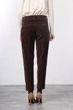 New York Carrot pantalone chino donna in velluto liscio carrot fit ①