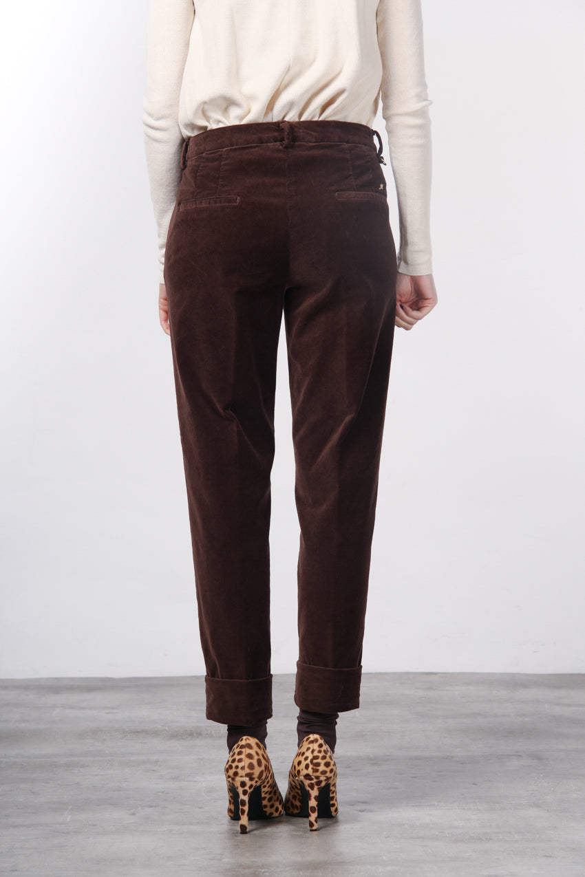 New York Carrot pantalone chino donna in velluto liscio carrot fit ①
