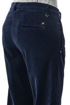 New York Carrot Chinohose für Damen aus glattem Samt mit carrot fit ①
