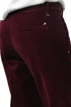 New York Carrot Damen-Chinohose aus glattem Samt, Carrot Fit ①