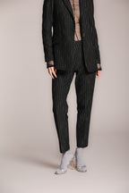 Foto 4 New York Carrot pantalone chino donna in jersey gessato carrot fit