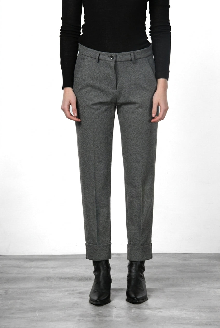 New York Carrot pantalone chino donna in jersey flanella carrot fit