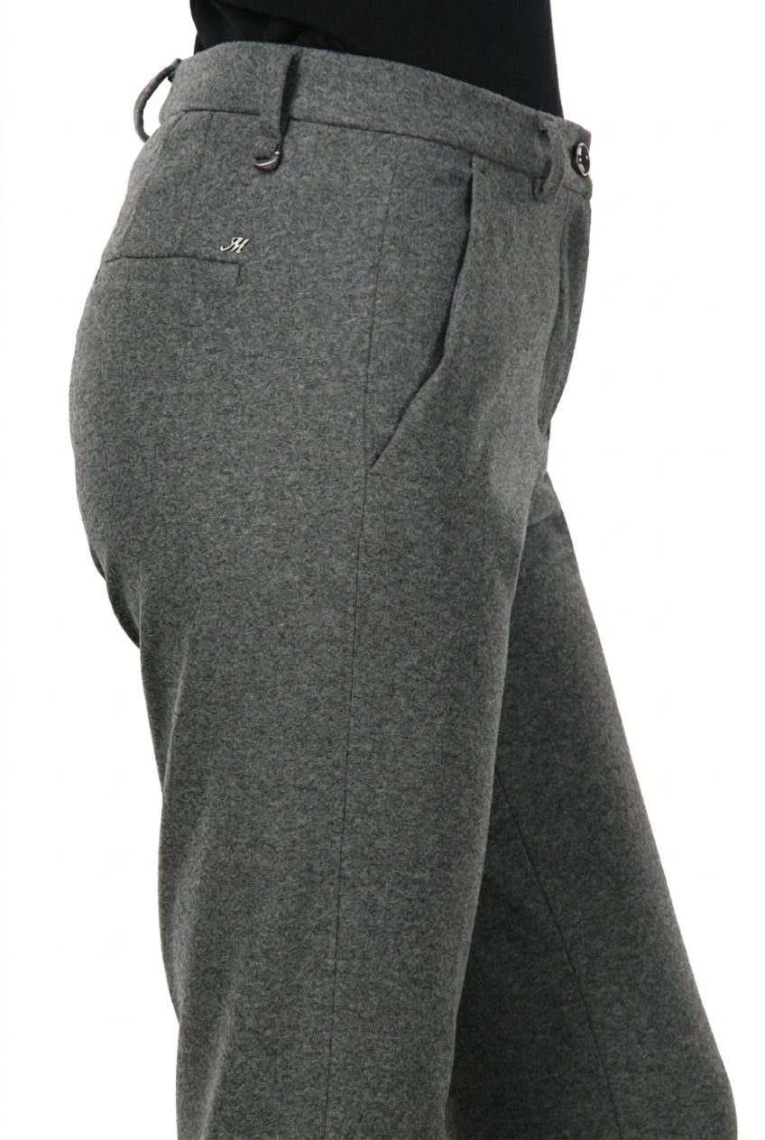 New York Carrot pantalone chino donna in jersey flanella carrot fit