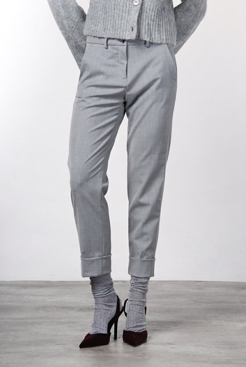 New York Carrot pantalon chino femme en laine carrot fit