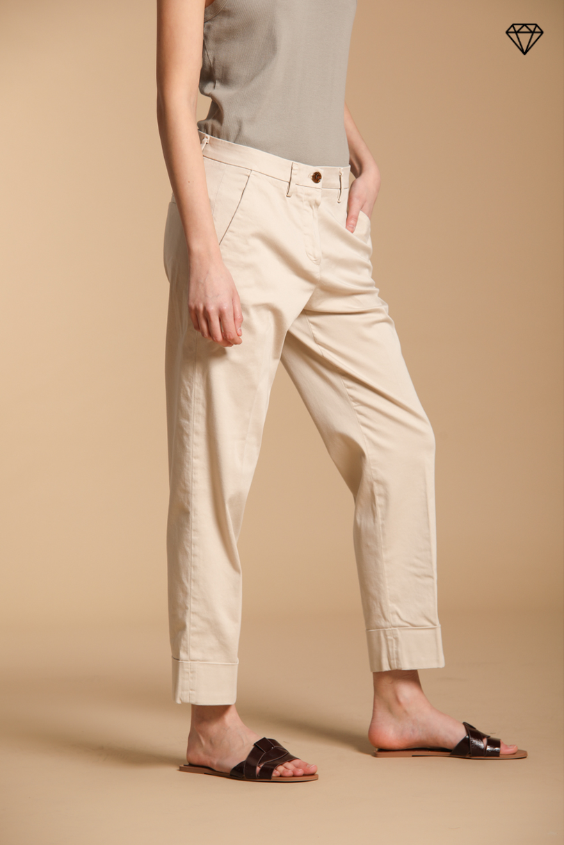 New York Carrot women's chino pants in stretch satin carrot fit ①