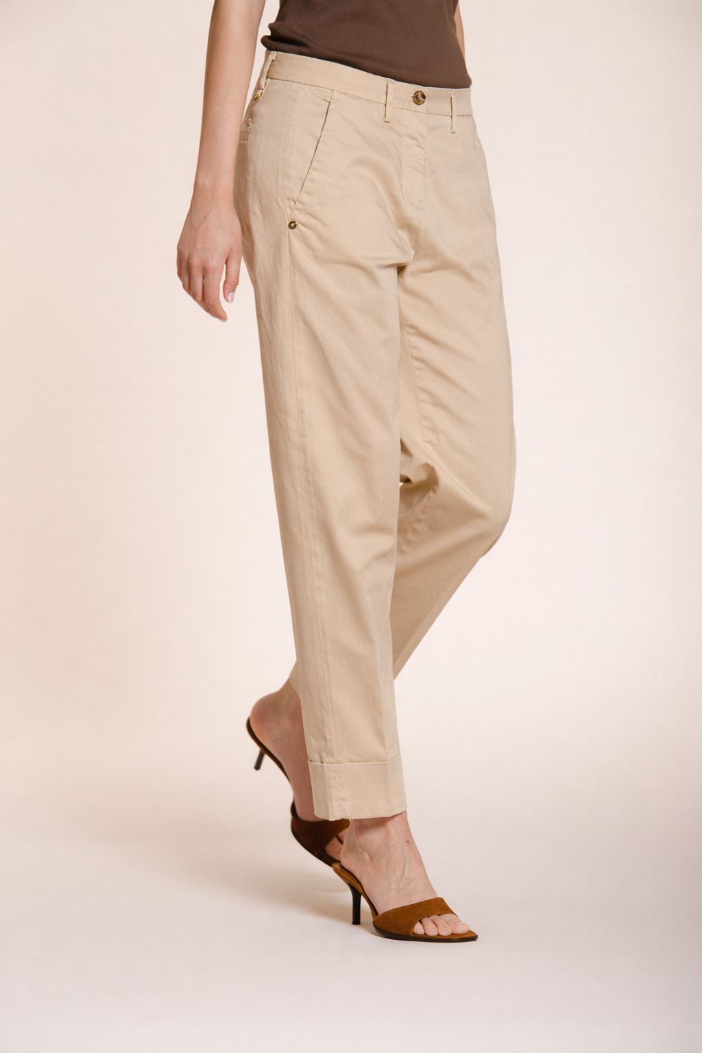 New York Carrot Hose Chino Damen aus Stretch-Satin carrot fit ①