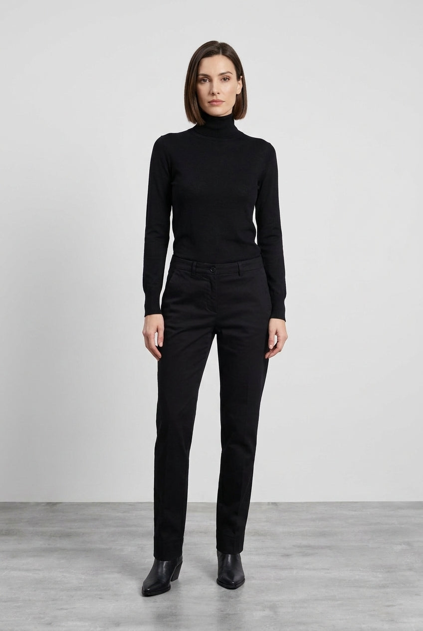 New York Carrot pantalón chino de mujer en satén, carrot fit ①