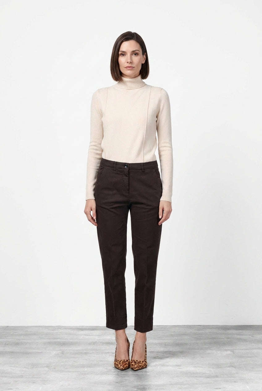 New York Carrot pantalone chino donna in raso carrot fit ①