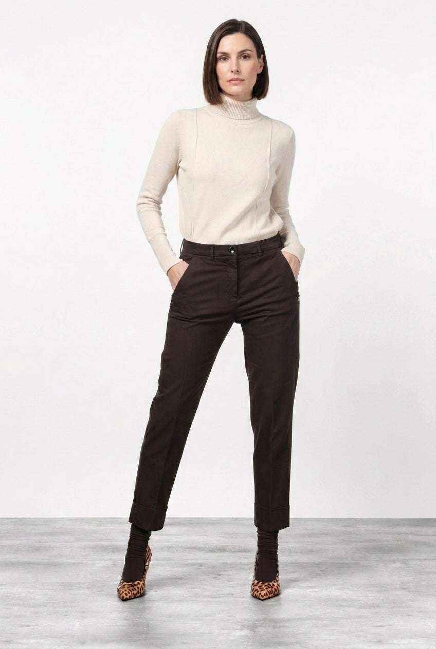 New York Carrot pantalone chino donna in raso carrot fit ①