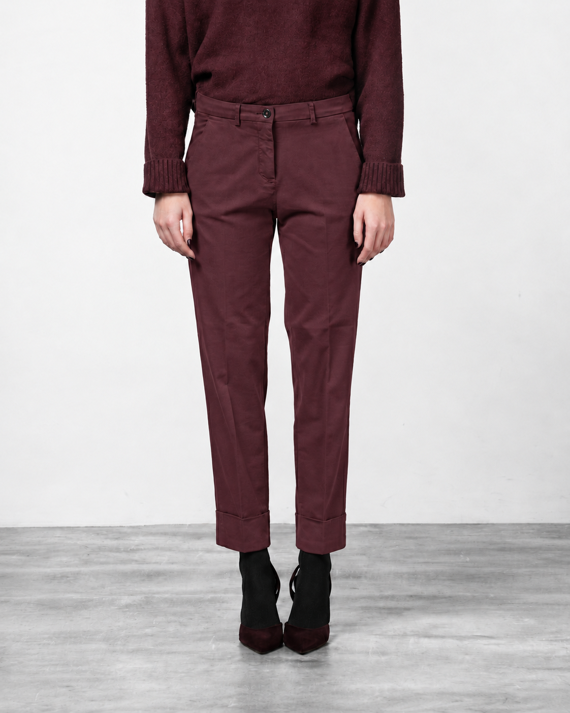New York Carrot pantalone chino donna in raso carrot fit ①