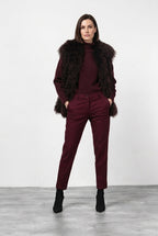 New York Carrot women’s chino pants in satin with carrot fit ①