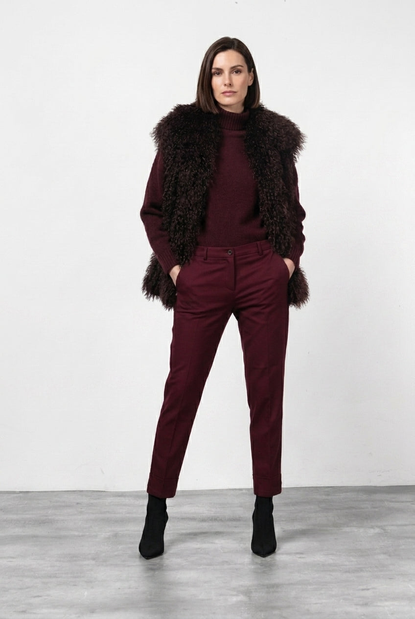 New York Carrot women’s chino pants in satin with carrot fit ①