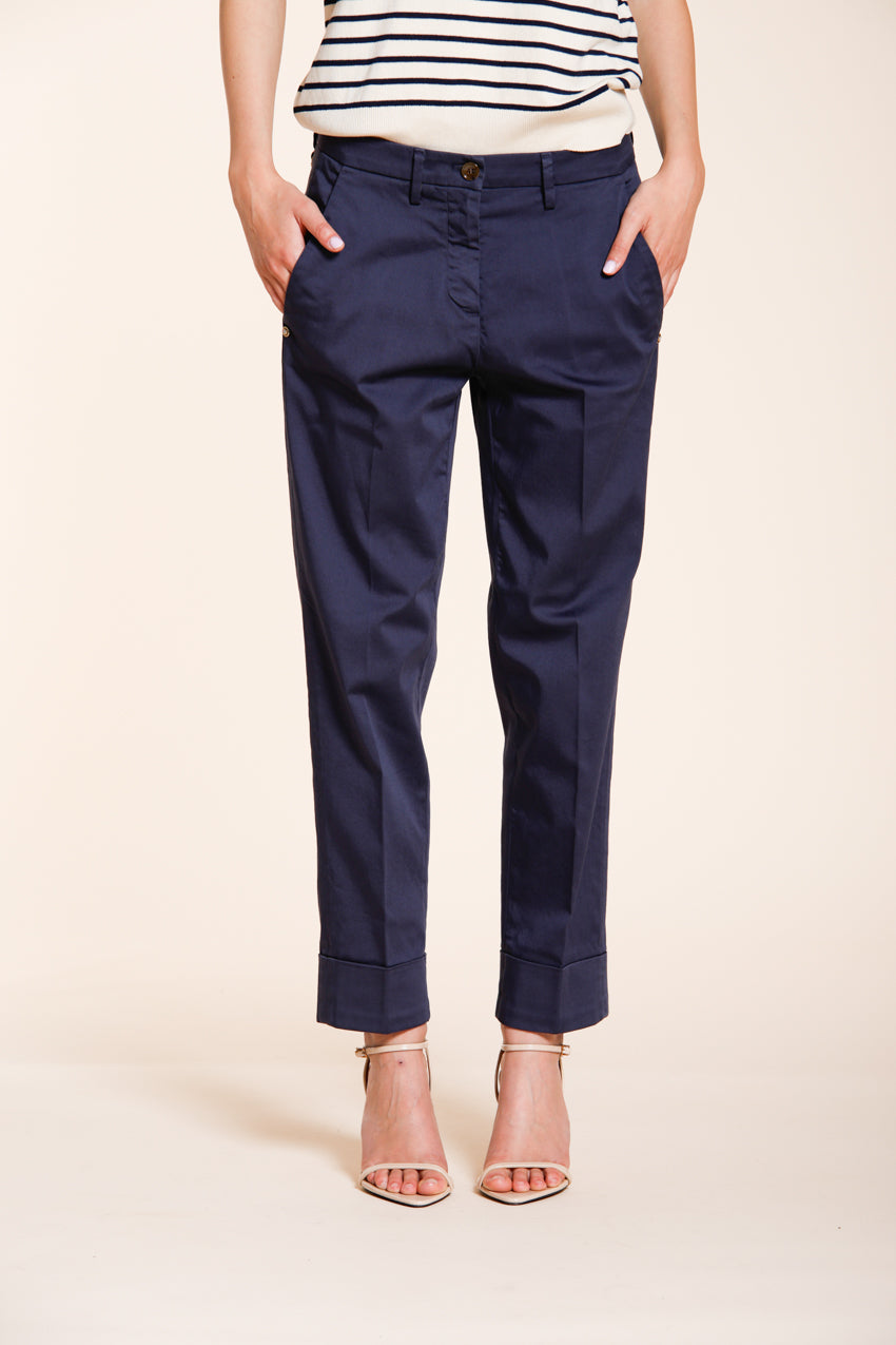 New York Carrot Damen Chino Hose aus Stretch-Satin carrot fit ①