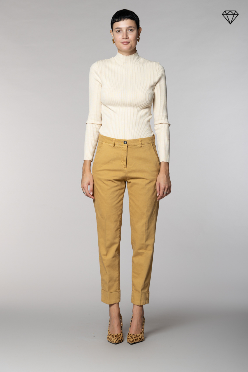 New York Carrot pantalón chino mujer en algodón y lana carrot fit ①