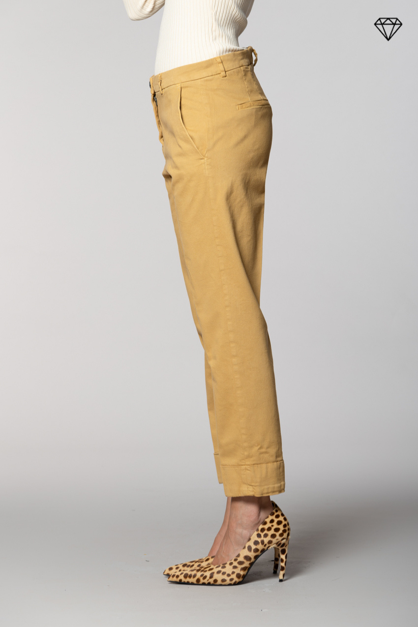 New York Carrot pantalón chino mujer en algodón y lana carrot fit ①