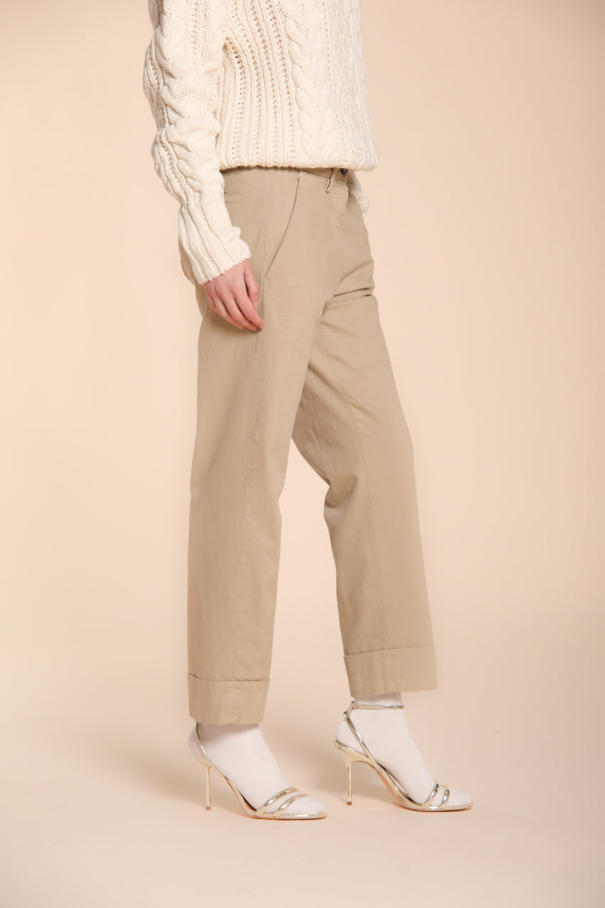 New York Carrot pantalón chino mujer en algodón y lana carrot fit ①