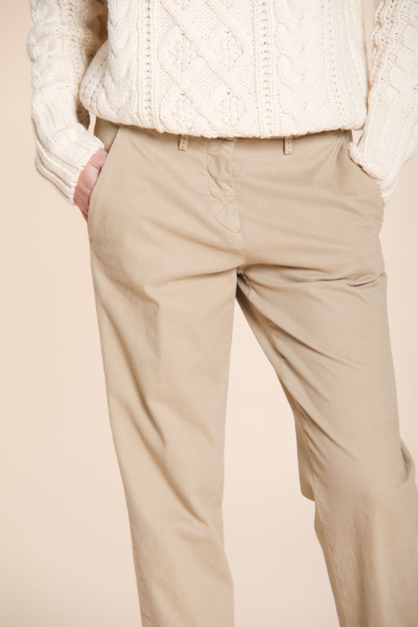 New York Carrot pantalón chino mujer en algodón y lana carrot fit ①