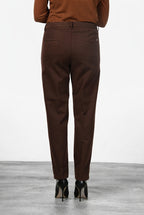 New York Carrot women’s chino pants in cotton and wool gabardine with carrot fit ①
