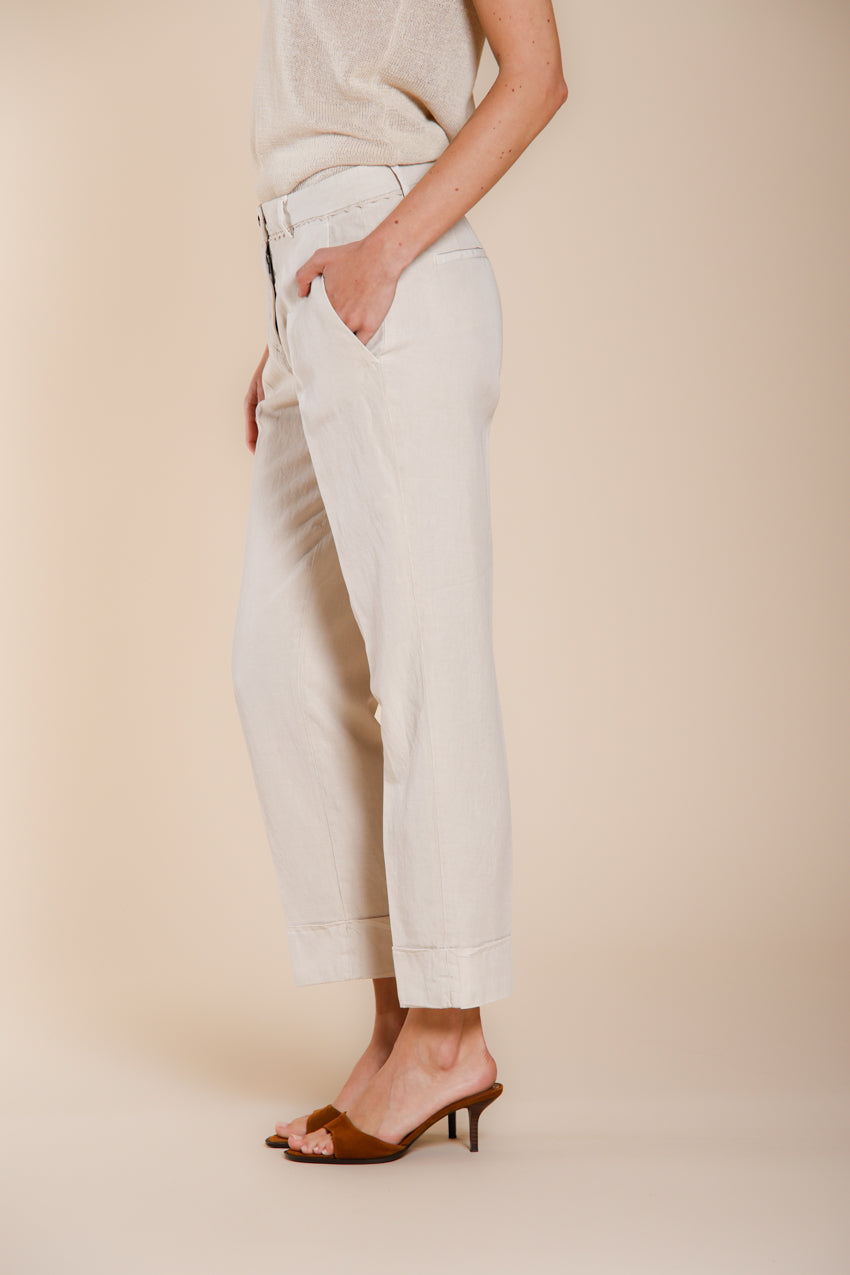 New York Carrot Hose Chino Damen aus Baumwoll- und Leinen-Twill carrot fit