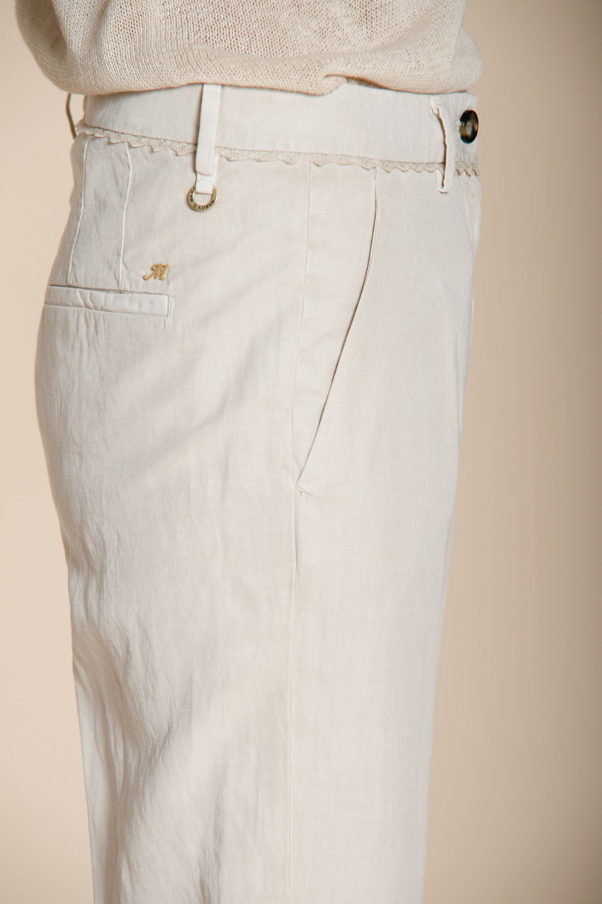 New York Carrot pantalón chino mujer en twill de algodón y lino carrot fit