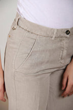 New York Carrot pantalón chino mujer en twill de algodón y lino carrot fit