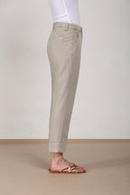 New York Carrot pantalón chino mujer en twill de algodón y lino carrot fit