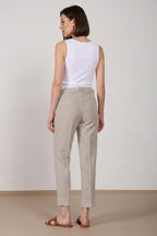 New York Carrot pantalón chino mujer en twill de algodón y lino carrot fit