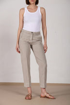 New York Carrot pantalón chino mujer en twill de algodón y lino carrot fit