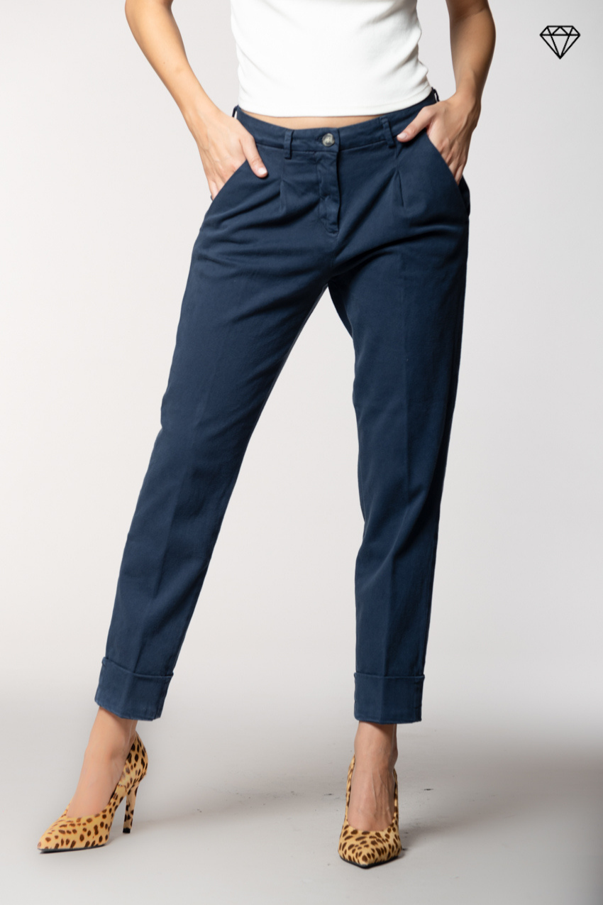 New York Carrot Pince Damen-Chinohose aus Baumwolle und Kaschmir Carrot Fit ①