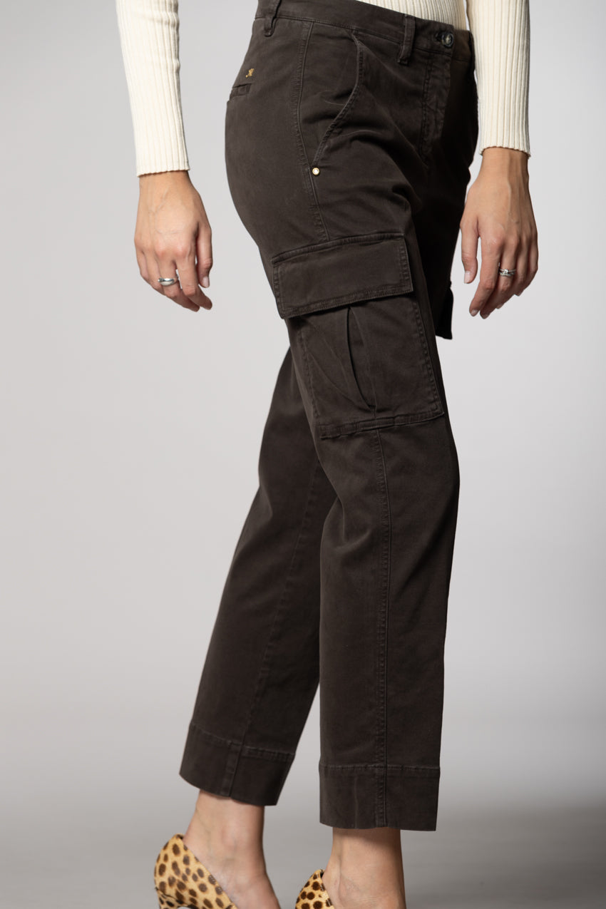 Marlene Cargo Damen-Cargohose aus Gabardine Carrot Fit