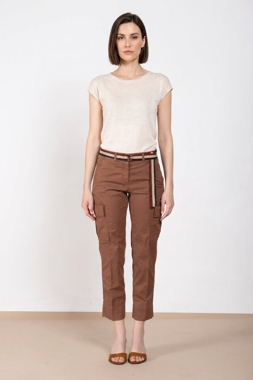 Marlene Cargo Hose Damen aus Twill leicht Stretch carrot fit
