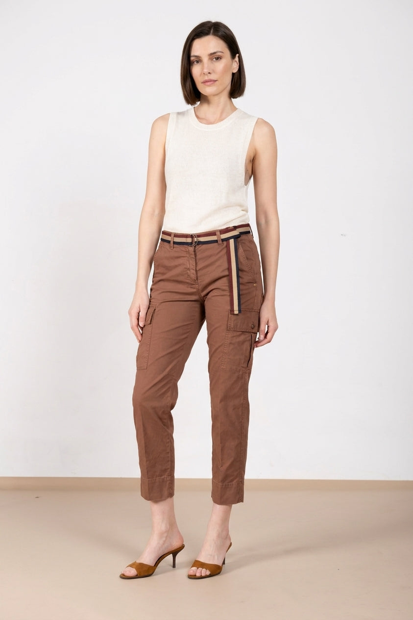 Marlene Cargo Hose Damen aus Twill leicht Stretch carrot fit