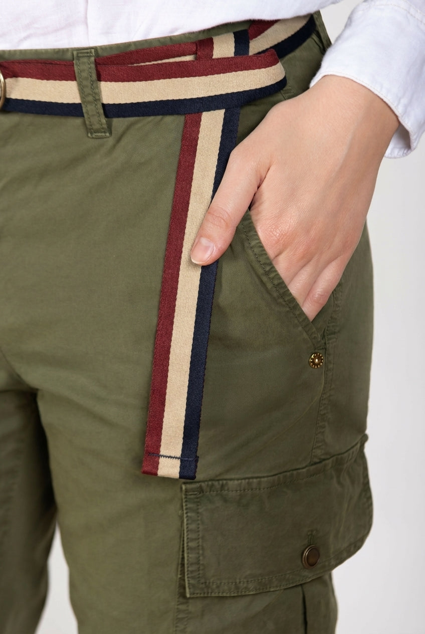 Marlene Cargo pantalón cargo mujer en twill ligero stretch carrot fit