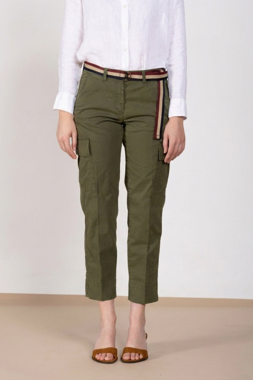Marlene Cargo pantalón cargo mujer en twill ligero stretch carrot fit