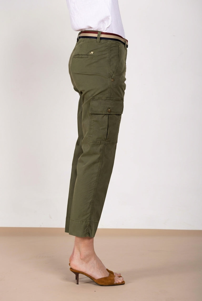 Marlene Cargo pantalón cargo mujer en twill ligero stretch carrot fit