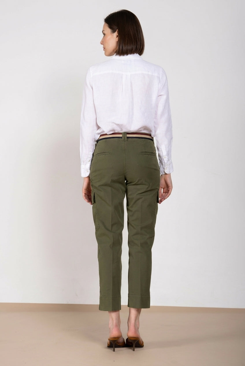 Marlene Cargo pantalón cargo mujer en twill ligero stretch carrot fit