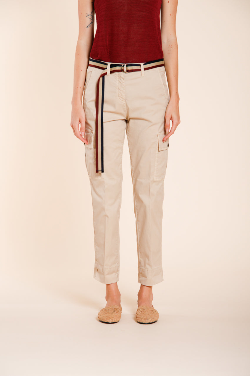 Marlene Cargo pantalón cargo mujer en twill ligero stretch carrot fit