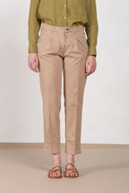 New York Carrot Sartoriale 1 Pince pantalon chino femme en satin de coton et soie carrot fit ①