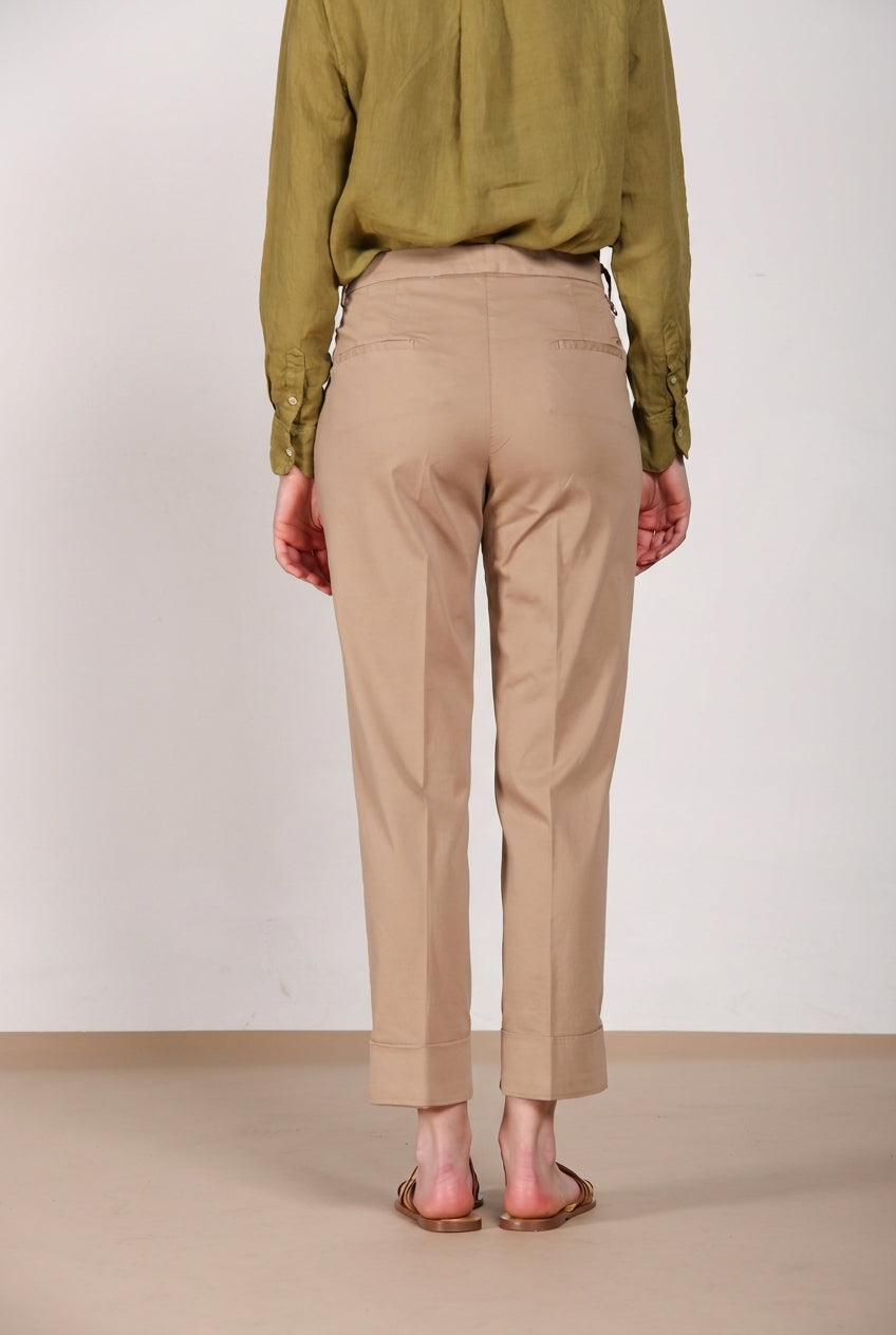 New York Carrot Sartoriale 1 Pince Damen-Chinohose aus Baumwoll- und Seidensatin carrot fit 