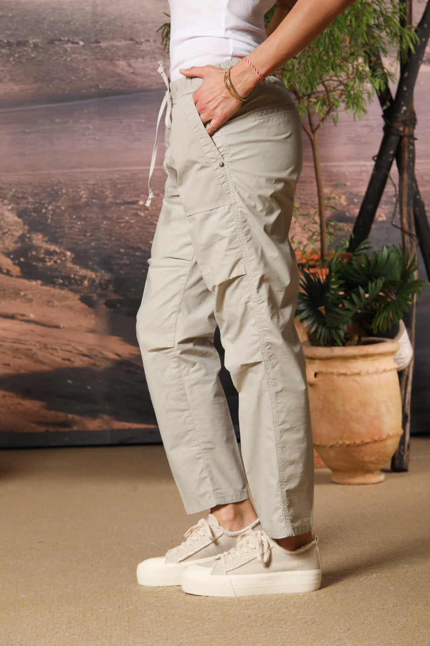 Fatique Jogger pantalone cargo jogger donna in tela paracadute misto tencel e cotone carrot fit