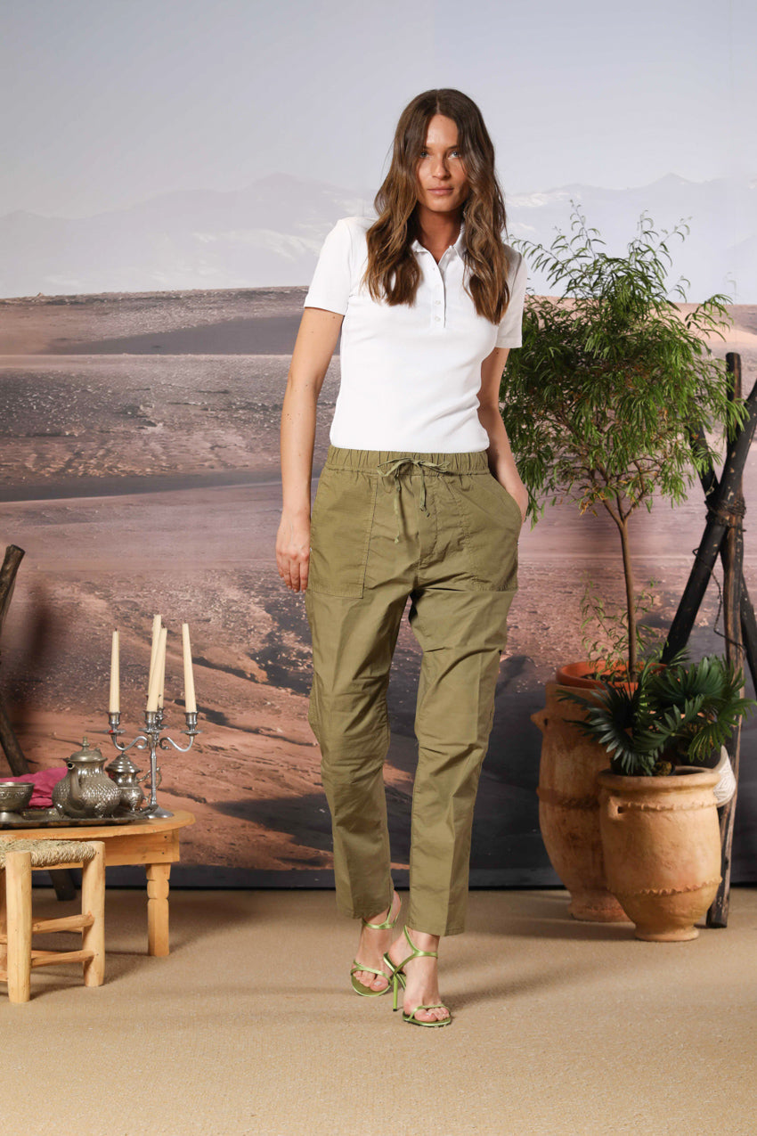 Fatique Jogger women's cargo pants in parachute canvas with a tencel and cotton blend carrot fit