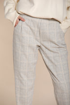 Foto 2 Easy Jogger pantalone chino donna in jersey con fantasia galles relaxed fit